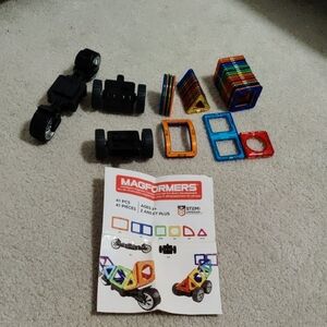Magformers Magnetic Building Set 41 Piece With Wheels Ages 3+